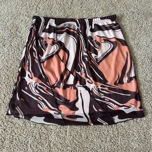 brown multicolor skirt